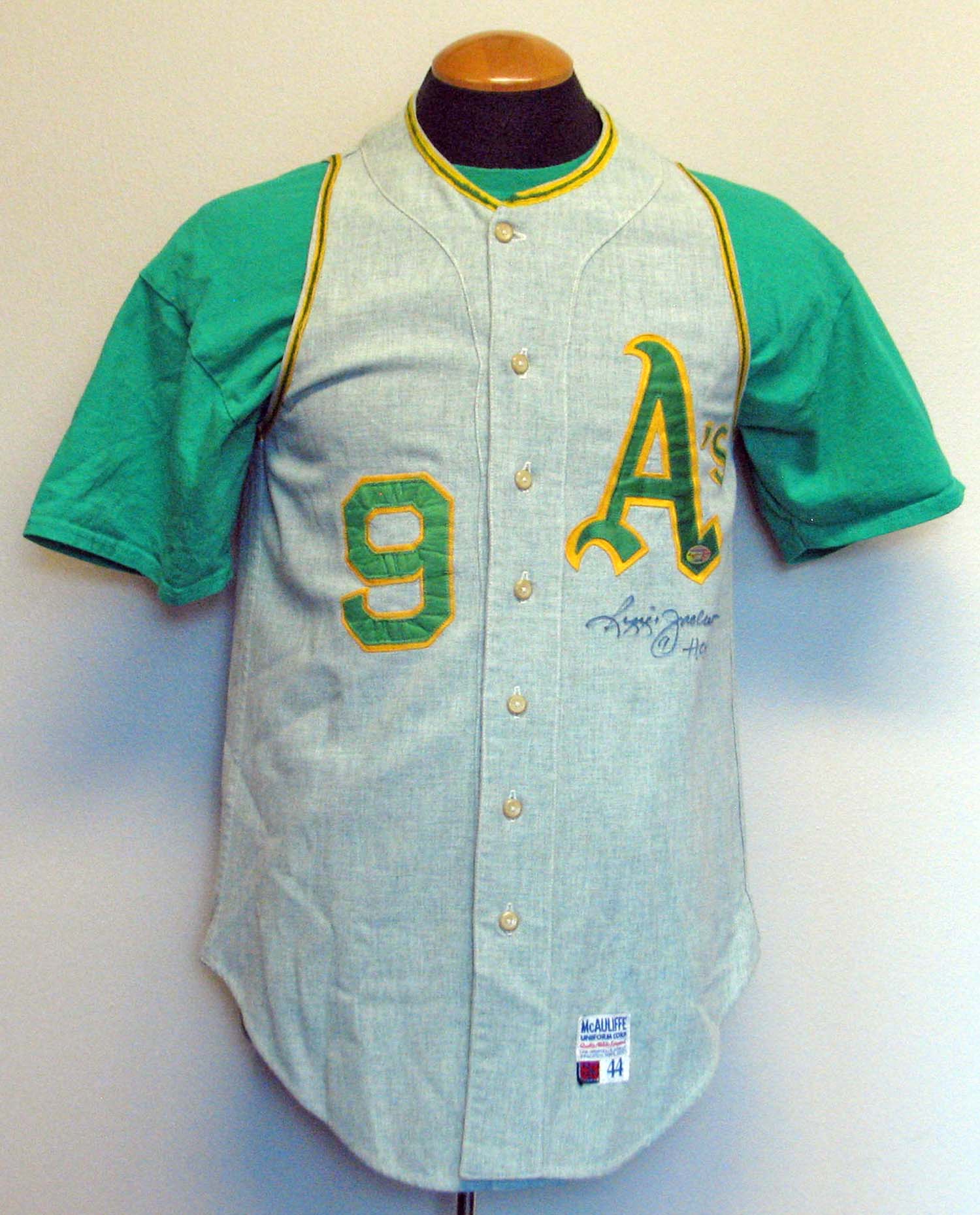 Lot Detail - 1969-70 Reggie Jackson Oakland A's Game Worn Green Mist Vest  Style Flannel Jersey MEARS 8.5