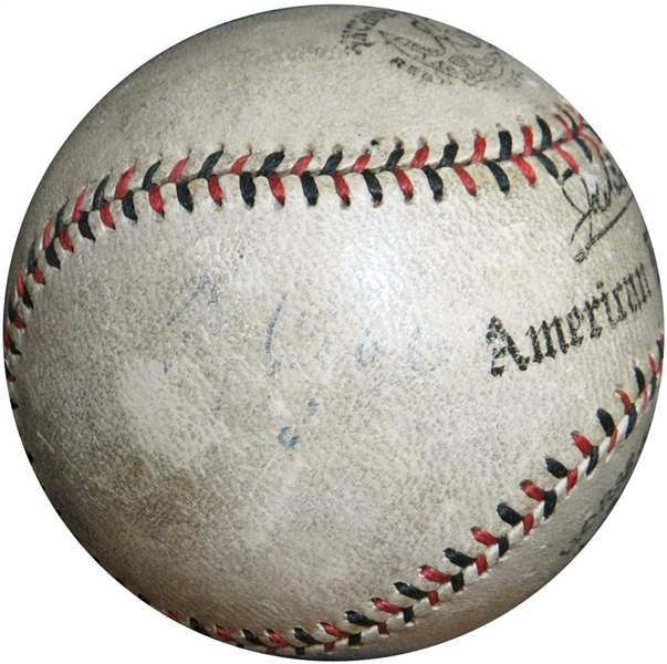 Ty Cobb Single-Signed Baseball
