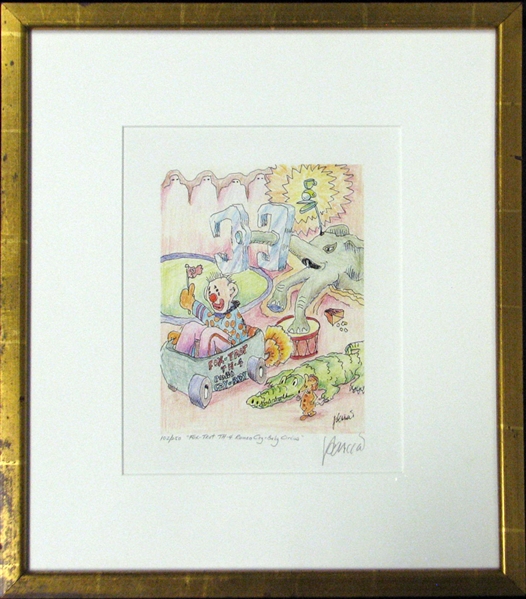 Jerry Garcia Signed "Fox-Trot TH-4 Romeo Cry-Baby Circus" Lithographic Print 102/250 (J. Garcia 1992)