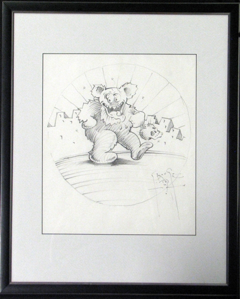 Grateful Dead Stanley Mouse Original "Dancing Bear" Pencil Sketch