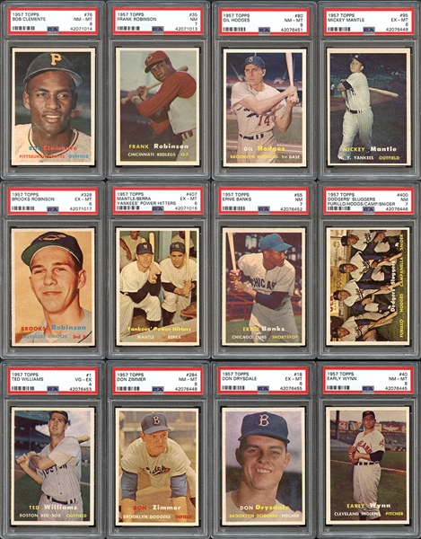 1957 Topps Baseball Complete Set with PSA Graded Stars 