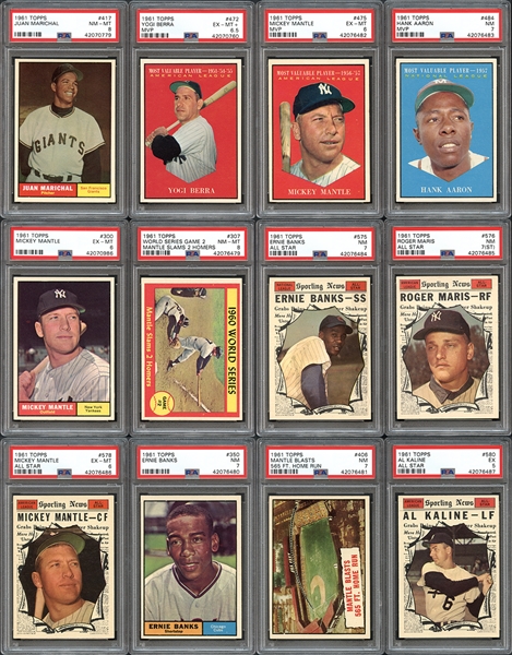 1961 Topps Baseball Complete Set with PSA Graded Stars 