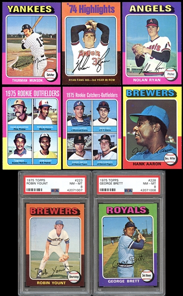 1975 Topps Baseball Complete Set with PSA Graded Rookie Cards 