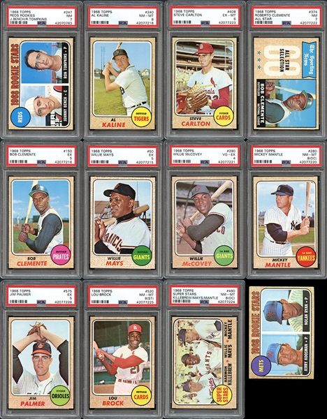 1968 Topps Baseball Complete Set with PSA Graded Stars 