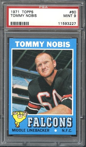 1971 Topps #60 Tommy Nobis PSA 9 MINT