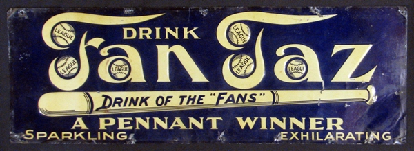 Circa 1900 Fan Taz Baseball-Themed Advertising Sign