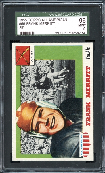 1955 Topps All American #55 Frank Merritt SGC 96 MINT 9