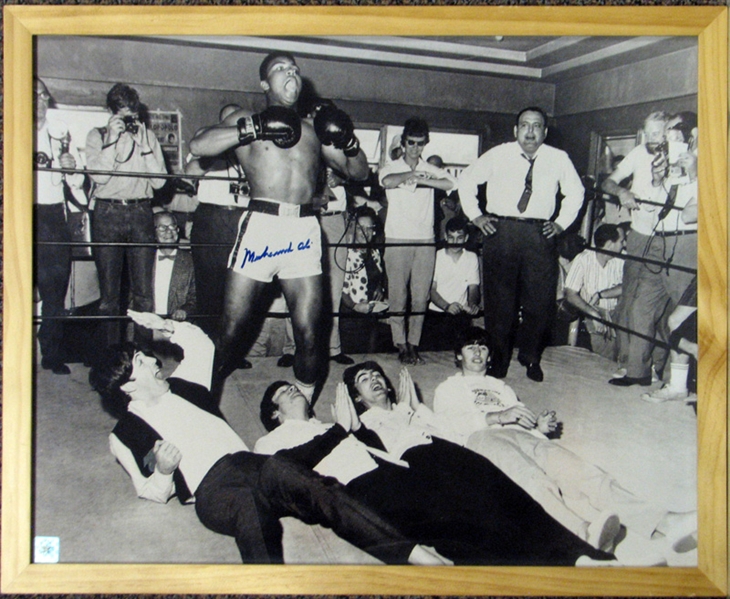 Muhammad Ali Signed 16x20 Photograph with the Beatles JSA