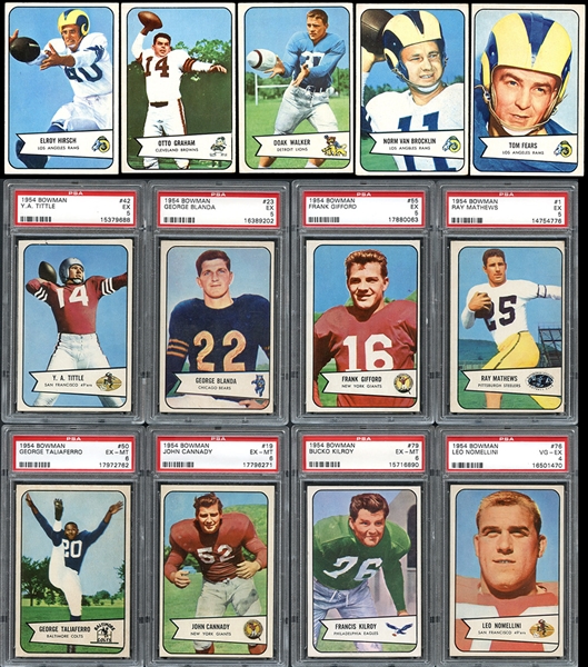 1954 Bowman Football Complete Set with PSA Graded