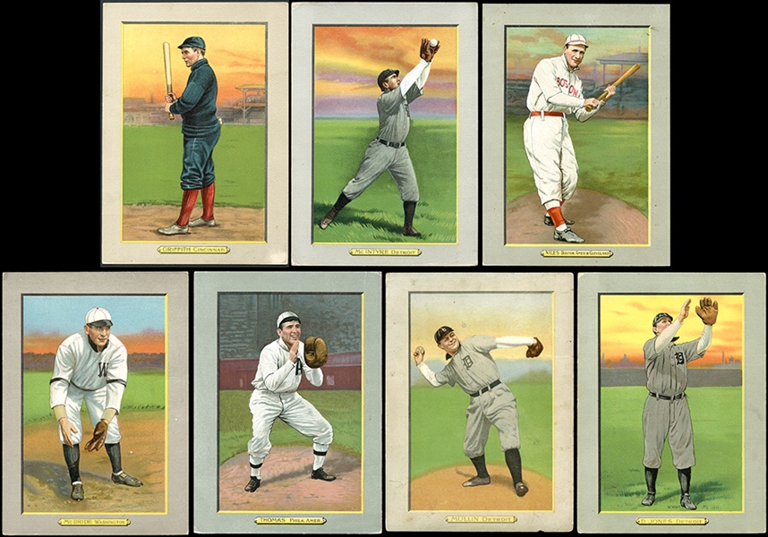 1910-11 T3 Turkey Red Group of (7) Including C. Griffith