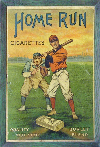 Circa 1910 Home Run Cigarettes Advertising Poster