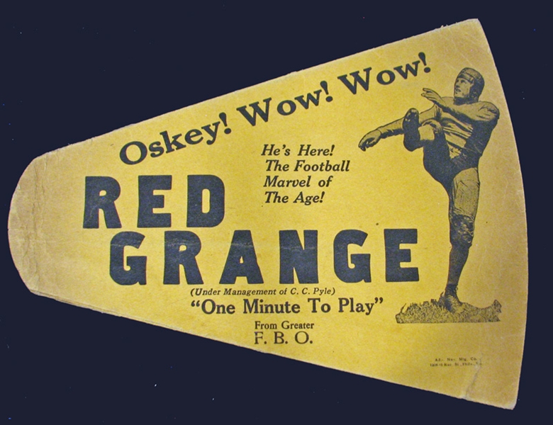 1926 Red Grange "One Minute to Play" Advertising Megaphone