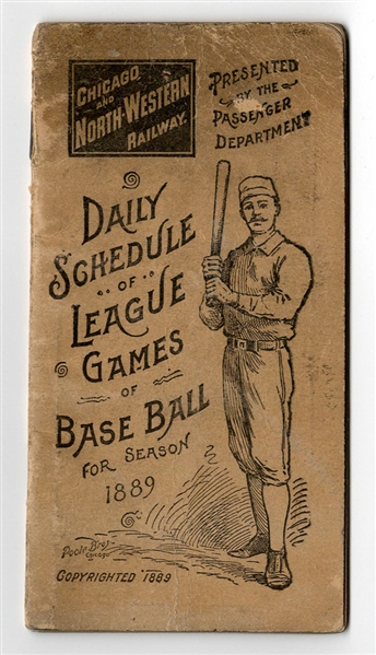 Outstanding 1889 Daily Schedule of League Games by Chicago and North Western Railway That Has Been Scored for Each Game