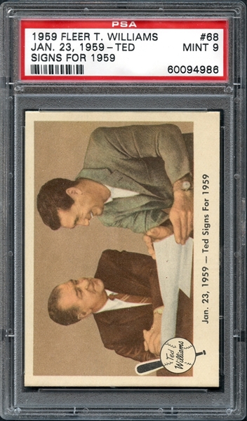 1959 Fleer Ted Williams #68 Ted Signs for 1959 PSA 9 MINT