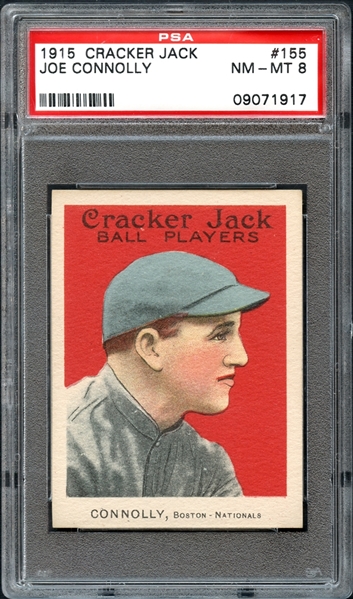 1915 Cracker Jack #155 Joe Connolly PSA 8 NM/MT