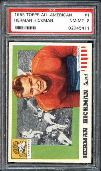1955 Topps All-American #1 Herman Hickman PSA 8 NM/MT