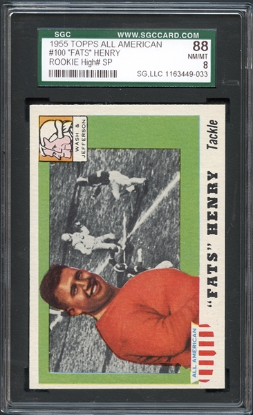 1955 Topps All-American #100 Fats Henry SGC 88 NM/MT 8