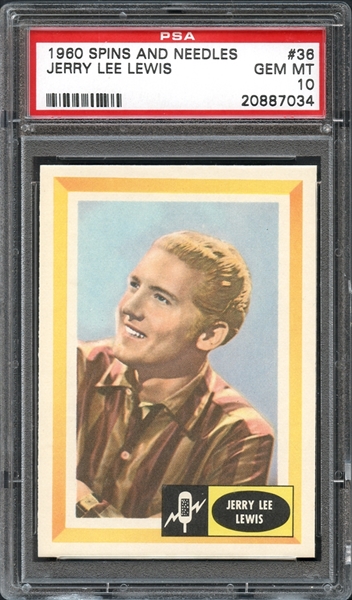 1960 Spins and Needles #36 Jerry Lee Lewis PSA 10 GEM MINT