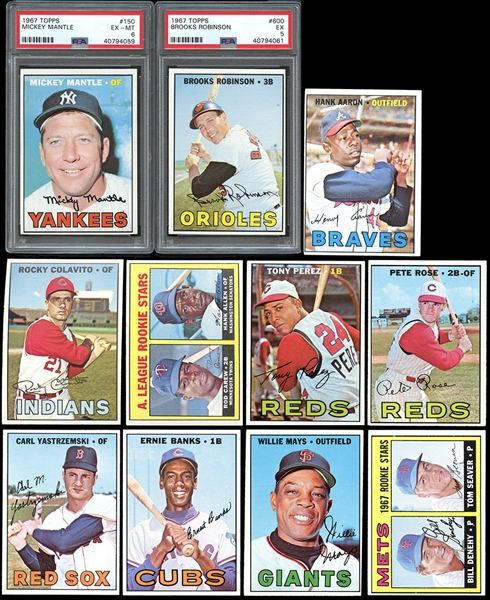 1967 Topps Complete Set with PSA Graded Mantle