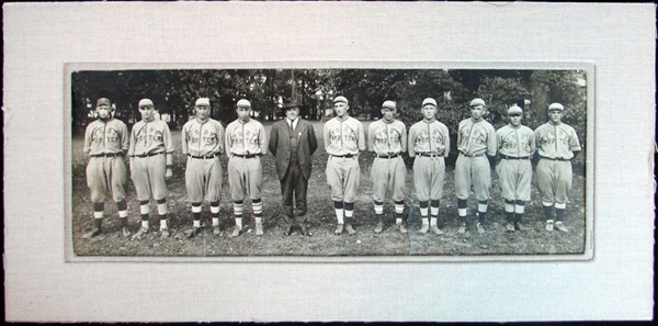 1918 Fort Porter Baseball Team Panoramic Photograph Featuring Shoeless Joe Jackson and Lefty Williams