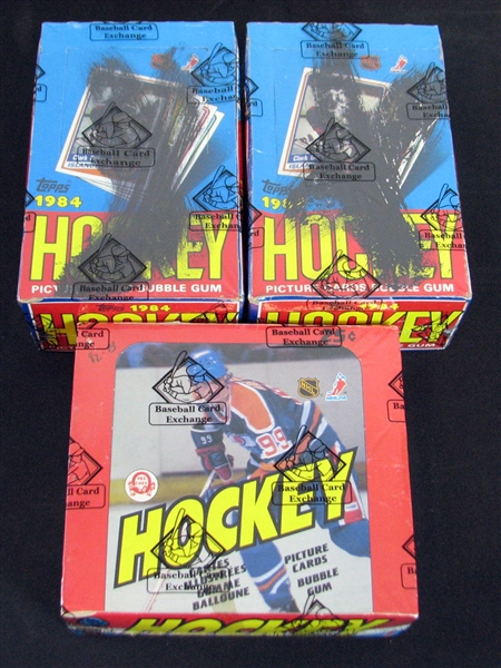 1982/83 O-Pee-Chee Hockey (1) and 1984/85 Topps Hockey (2) Unopened Wax Box Group of (3) BBCE