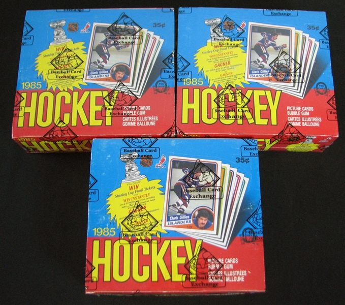 1984/85 O-Pee-Chee Hockey Unopened Wax Box Group of (3) BBCE