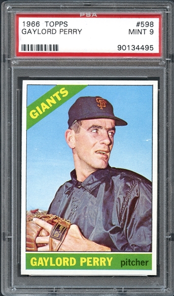 1966 Topps #598 Gaylord Perry PSA 9 MINT