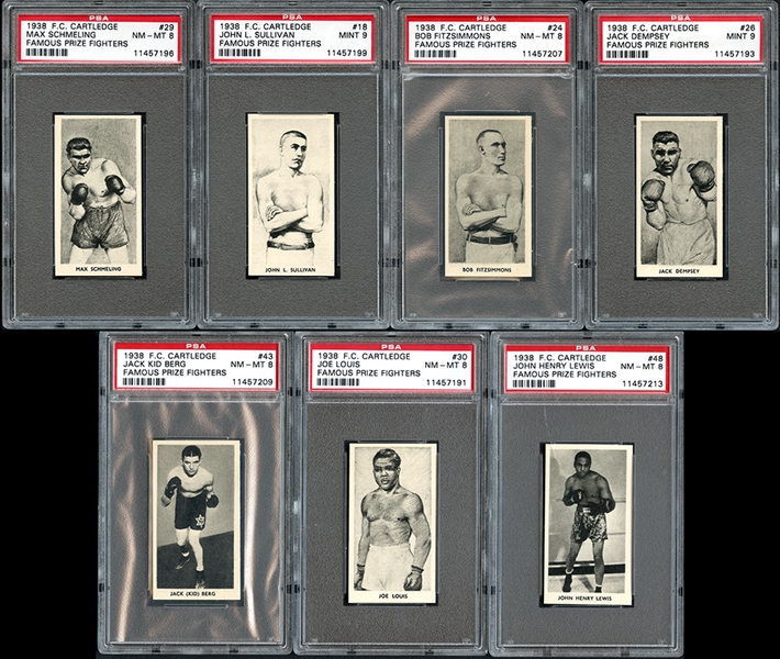 1938 F.C. Cartledge Famous Prize Fighters complete Set with PSA Graded
