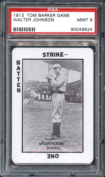 1913 Tom Barker Game Walter Johnson PSA 9 MINT