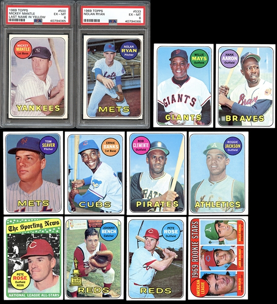 1969 Topps Complete Set with PSA Graded Mantle and Ryan