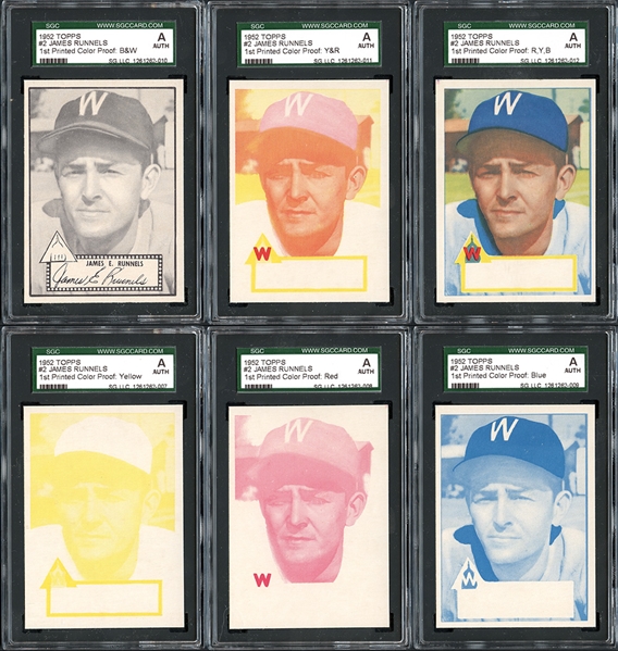 1952 Topps #2 Pete Runnels Color-Process Proof Cards