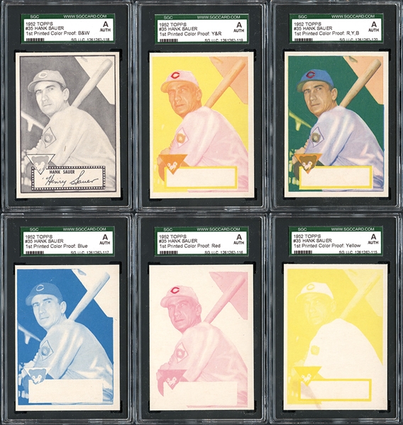 1952 Topps #35 Hank Sauer Color-Process Proof Cards