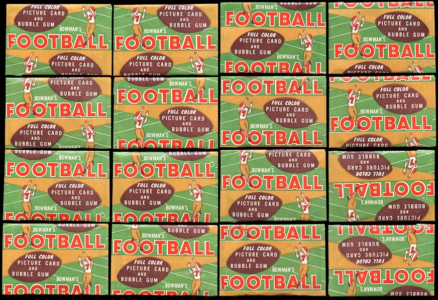 1954 Bowman Football 1-Cent Unopened Packs Group of (16)