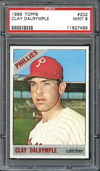 1966 Topps #202 Clay Dalrymple PSA 9 MINT