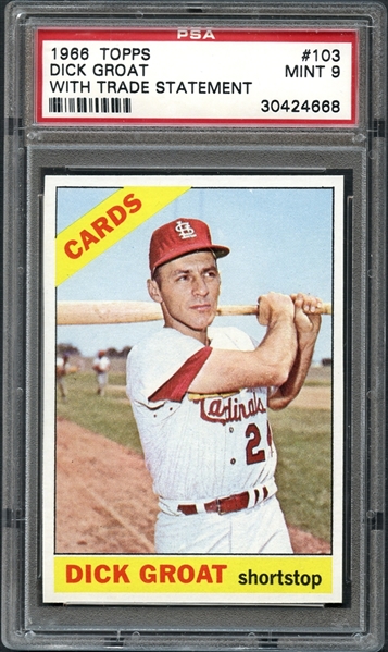 1966 Topps #103 Dick Groat with Trade Statement PSA 9 MINT