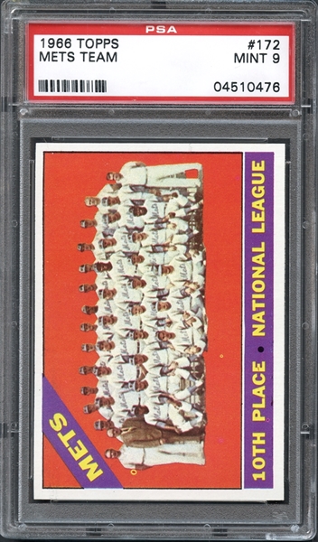 1966 Topps #172 Mets Team PSA 9 MINT