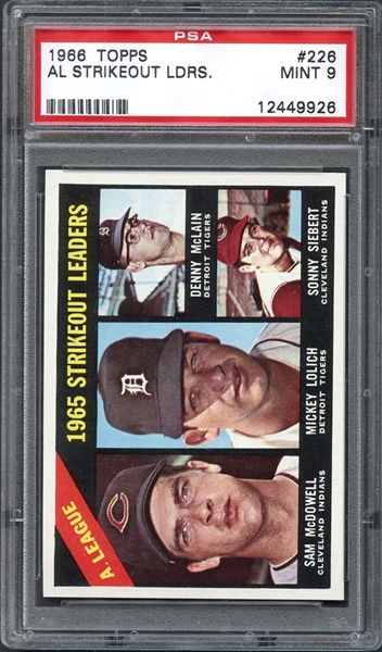 1966 Topps #226 A.L. Strikeout Leaders PSA 9 MINT