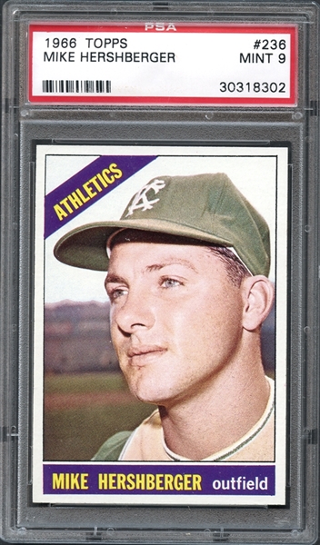 1966 Topps #236 Mike Hershberger PSA 9 MINT