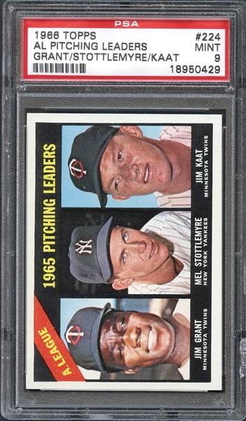 1966 Topps #224 AL Pitching Leaders PSA 9 MINT