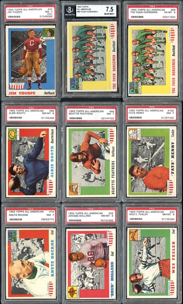 1955 Topps All-American Group of (37) Graded Cards
