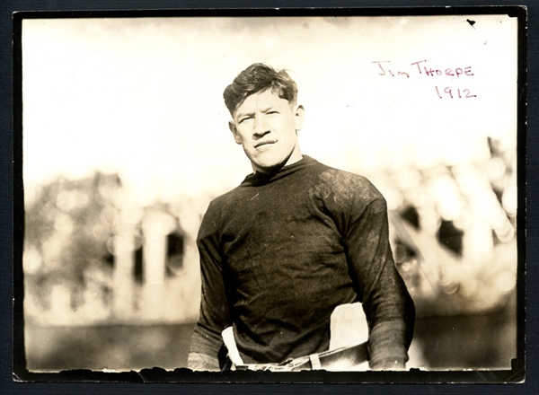 Jim Thorpe Photograph in Carlisle Indian Industrial School Football Uniform