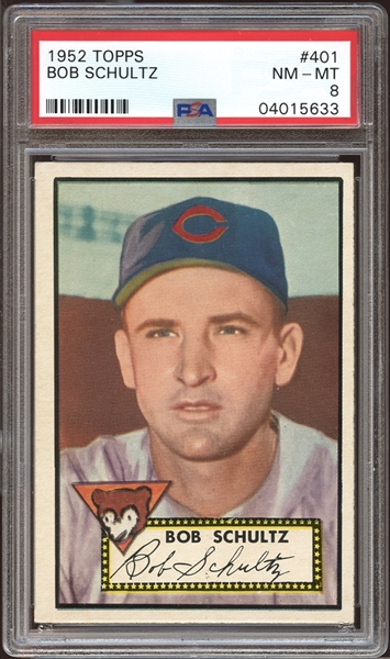 1952 Topps #401 Bob Schultz PSA 8 NM/MT