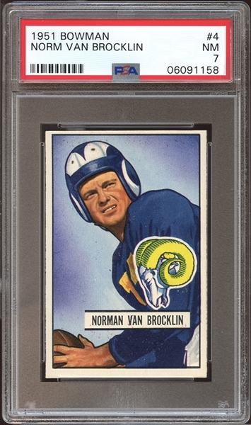 1951 Bowman #4 Norm Van Brocklin PSA 7 NM