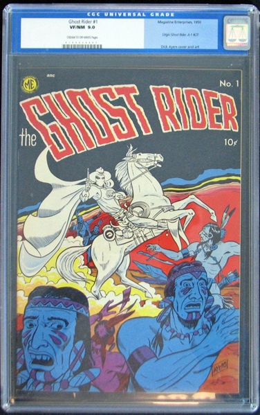 Ghost Rider #1 (Magazine Enterprises, 1950) CGC VF/NM 9.0 Cream to Off-White Pages