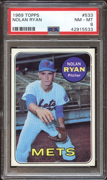 1969 Topps #533 Nolan Ryan PSA 8 NM/MT