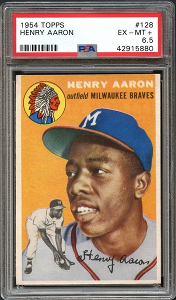 1954 Topps #128 Henry Aaron PSA 6.5 EX/MT+