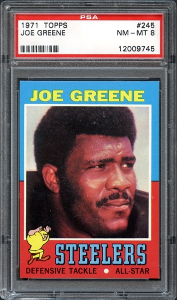 1971 Topps #245 Joe Greene PSA 8 NM/MT