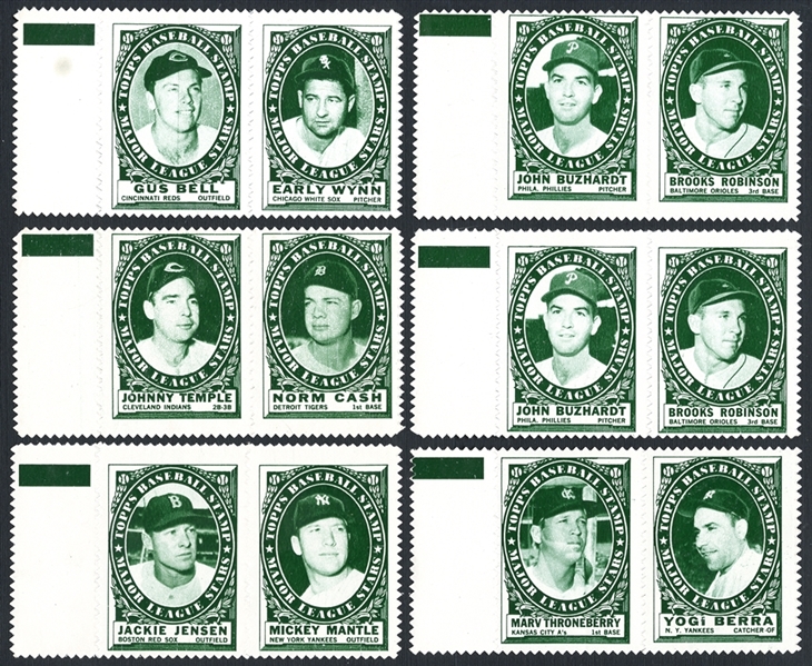 1961 Topps Baseball Complete Stamp Panels Group of (61)