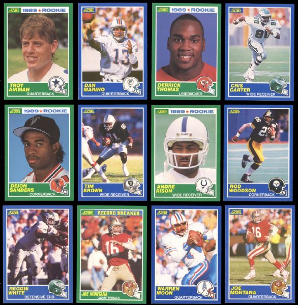 1989 Score Football Massive Group of Approximately (1800) with Aikman RC