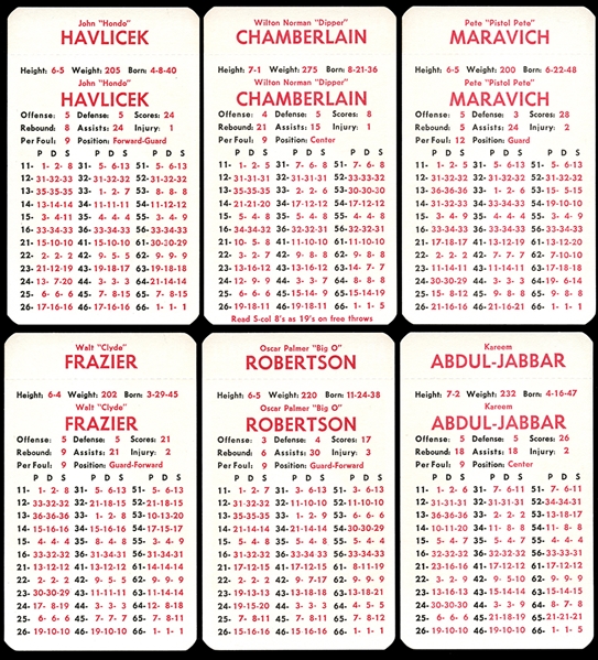 1972-73 NBA Basketball Complete Set of APBA Game Cards (17 Teams) in Original Envelopes
